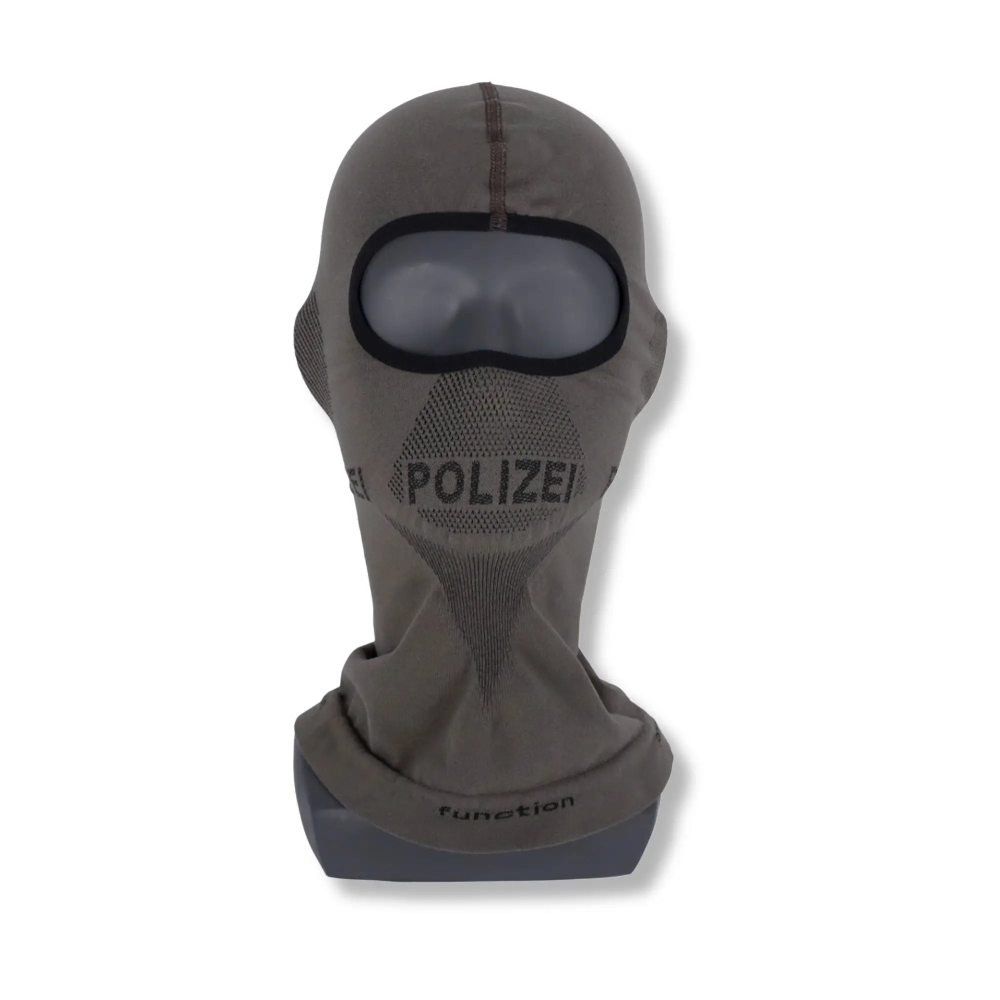 Atmungsaktive Sturmhaube grau mit Polizei Aufschrift von Etzel