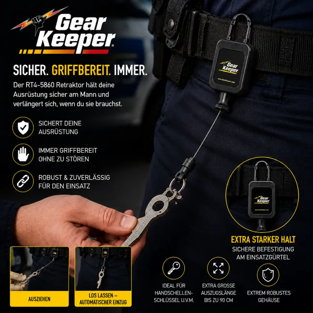 GEAR KEEPER RT4-5860 | Schlüssel- & Ausweis-Retractor mit Karabiner