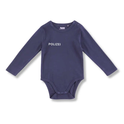 BabyBody langarm - POLIZEI (silber)