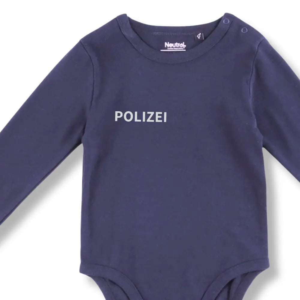 BabyBody langarm - POLIZEI (silber)