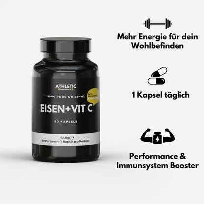 ATHLETIC SUPPLEMENTS Eisen + Vitamin C Kapseln Pure