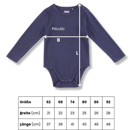 BabyBody langarm - POLIZEI (silber)