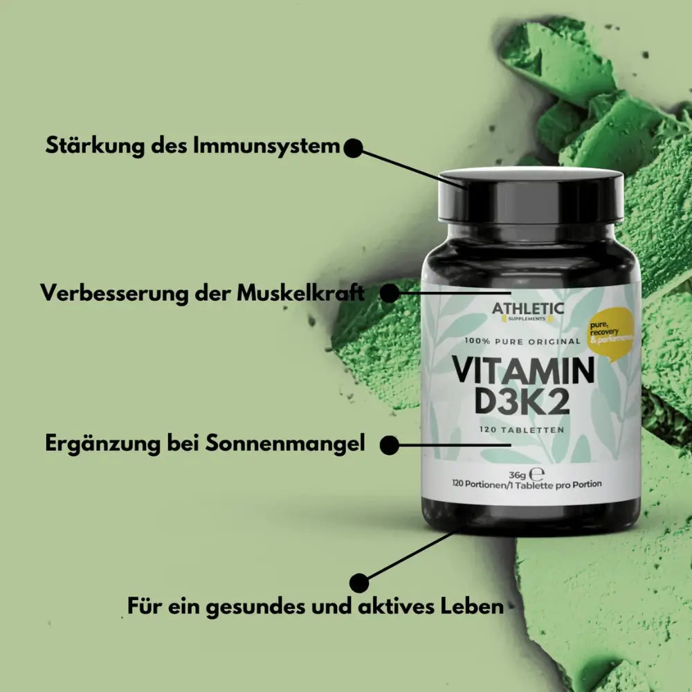 ATHLETIC SUPPLEMENTS Vitamin D3 K2 Tabletten Pure