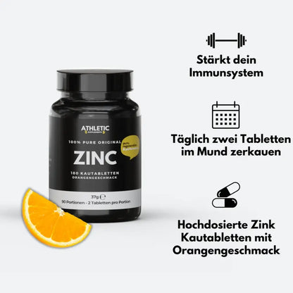 ATHLETIC SUPPLEMENTS Zink Kautabletten Pure